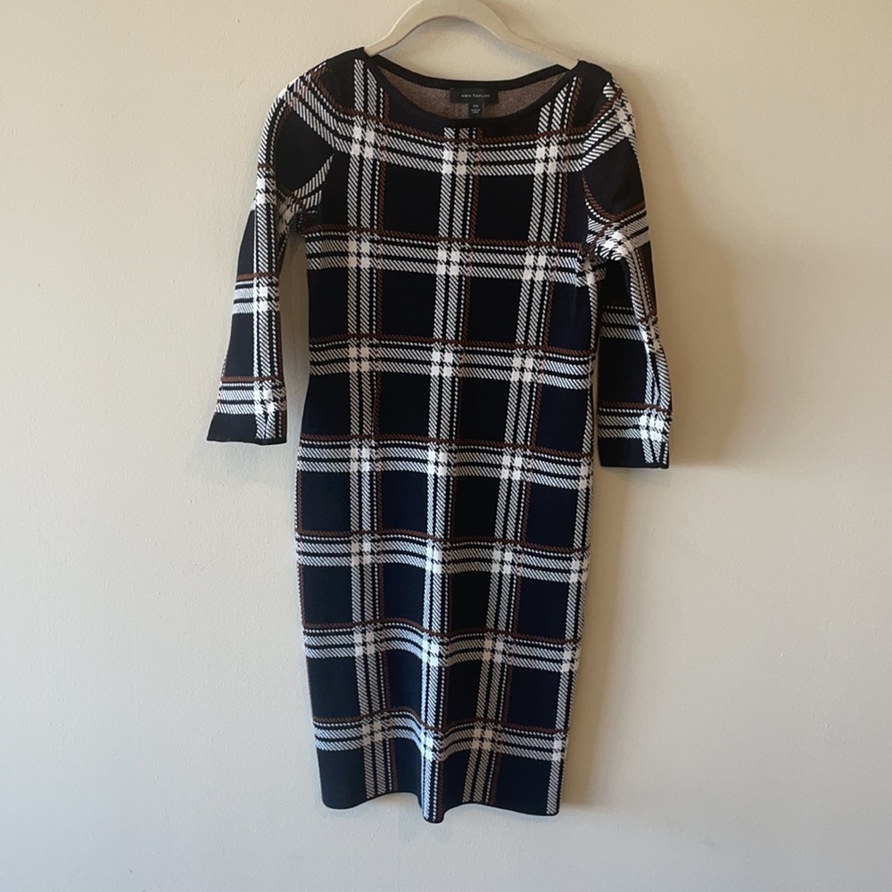 Ann Taylor Black and White Plaid Dress - Picture 4 of 7